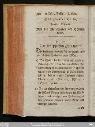 Zweiter Abschnitt. Von den Vorschriften des Christentums.