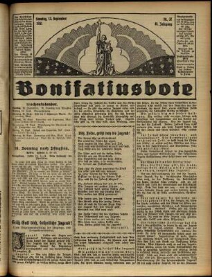 Erste Ausgabe vom Sonntag, den 13. September 1931.