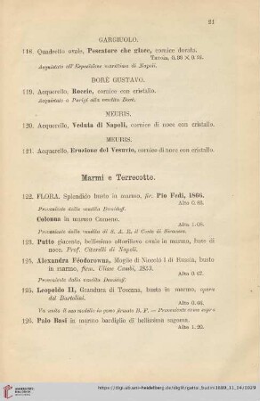 Marmi e Terrecotte (No. 122 - 140)