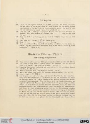 Statuen, Büsten, Thiere und sonstige Gegenstände (No. 56-63)