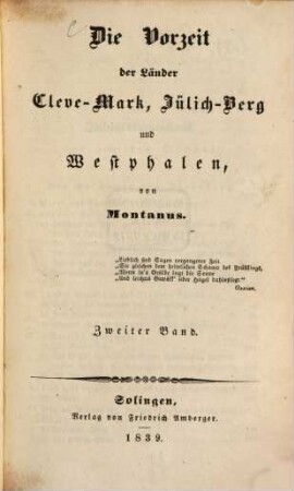 Die Vorzeit der Länder Cleve-Mark, Jülich-Berg und Westphalen, 2