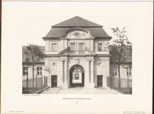Rudolf Virchow-Krankenhaus, Berlin: Ansicht Pförtnerhaus am Haupteingang (aus: Neubauten der Stadt Berlin, Bd. VI, 1907)