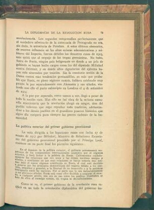 La política exterior del primer gobierno provisional