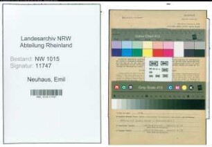 Entnazifizierung Emil Neuhaus , geb. 30.03.1897 (Reichsbahninspektor)