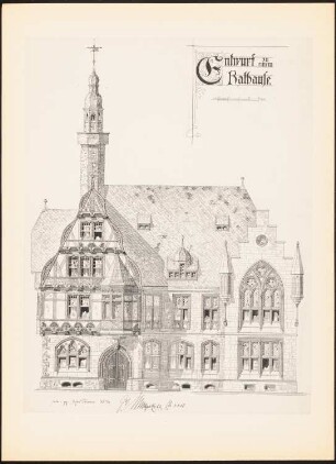 Rathaus: Ansicht (aus: Drucke von Seminararbeiten der Königlich Technischen Hochschule Berlin, Bd. I)