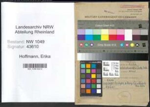 Entnazifizierung Erika Hoffmann , geb. 07.01.1898 (Lehrerin)
