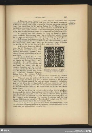Ofenkachel mit weissem, erhabenen Ornament