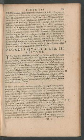 Decadis Quartae Lib. III. Epitome.