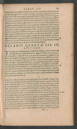 Decadis Quartae Lib. III. Epitome.