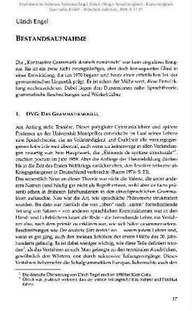 Bestandsaufnahme