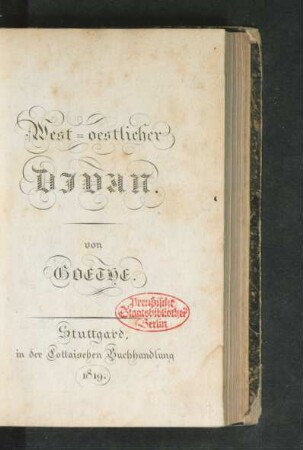 West-oestlicher Divan