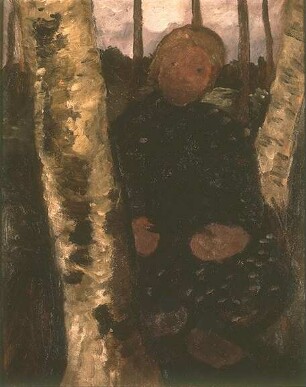 Mädchen zwischen Birken