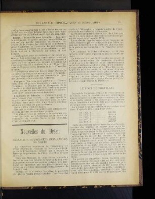 Nouvelles du Brésil Message du Gouverneur de Parahyba do Norte