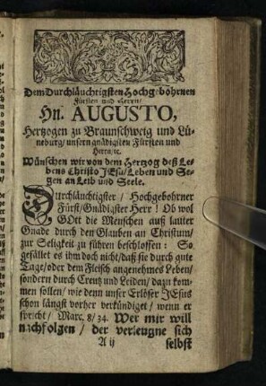 Dem Durchlaeuchtigsten Hochgebohrnen ...