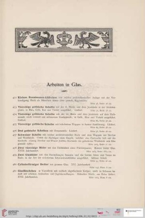 Arbeiten in Glas (Nr. 472 - 486)