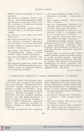 52: II Seminarium Naukowe pt. Sztuka Średniowieczna na Pomorzu