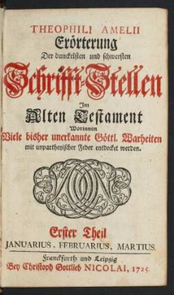 Erster Theil, [1]: Januarius, Februarius, Martius