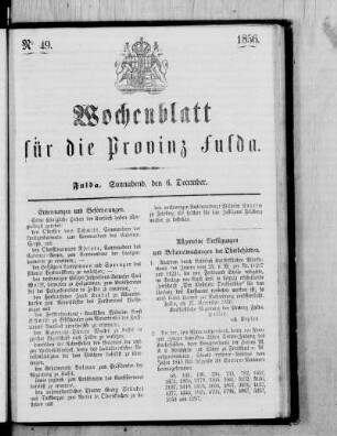 Nr. 49, Ausgabe vom 6. Dezember 1856