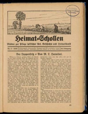 Heimat-Schollen 10. Jahrgang, Nr. 6, 1930
