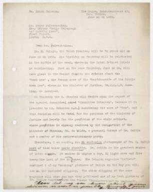 Brief von Erich Salomon aus Den Haag, Schoutenstraat, an Oscar Pulvermacher