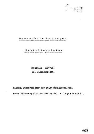 1937/38: Schuljahr ... - 1937/38