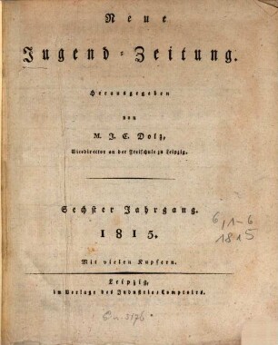 Neue Jugendzeitung. 6,Jan./Juni. 1815