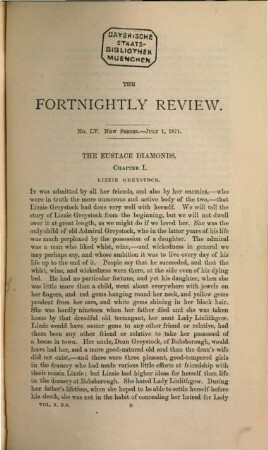 The fortnightly review. 16. 1871 = N.S., Vol. 10