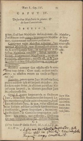 Caput IV. De juribus Majestatis in genere : & de Iure Comitiorum.
