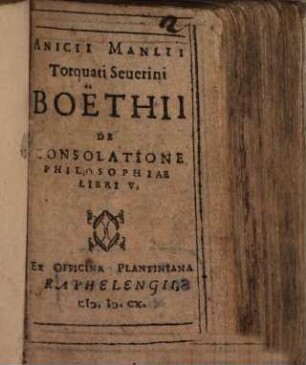 De Consolatione Philosophiae : Libri 5
