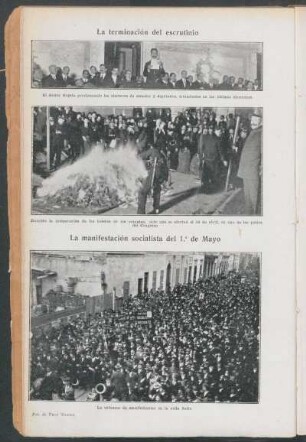 La manifestación socialista del 1.° de Mayo