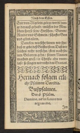 Hernach folgen etliche Psalmen Davidis.