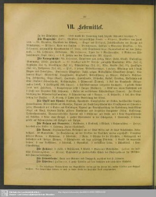 VII. Lehrmittel