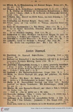 Kanton Appenzell (Nr. 961 - 976)