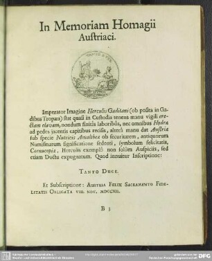 In Memoriam Homagii Austriaci