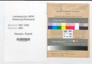 Entnazifizierung Rudolf Niessen , geb. 06.11.1897 (Polizist)