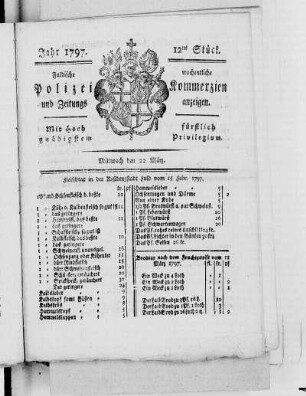 12tes Stück, Ausgabe vom 22. März 1797