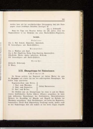XIX. Übungstruppe bei Valenciennes