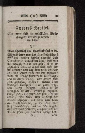 § 1. Was eigentlich das Krankenbesuchen sey.