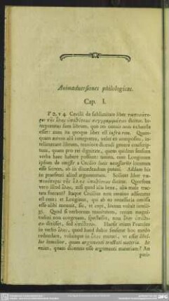 Animadversiones philologicae