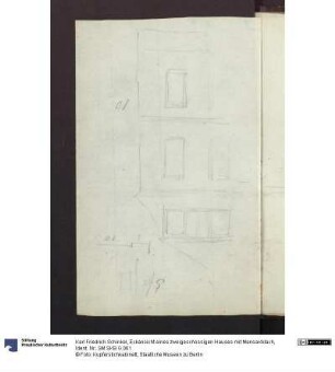 Eckansicht eines zweigeschossigen Hauses mit Mansarddach