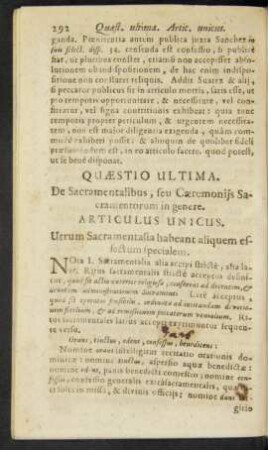 Articulus Unicus. Utrum Sacramentalia habeant aliquem effectum specialem.