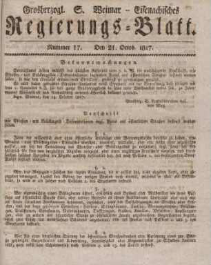 Nr. 17 : 21. October 1817