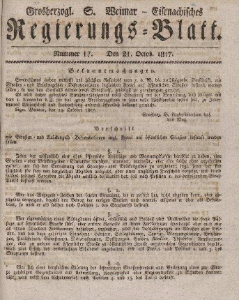 Nr. 17 : 21. October 1817