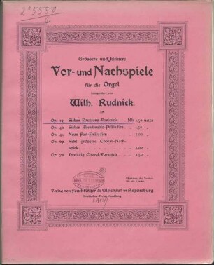 Sieben Passions-Vorspiele : op. 39