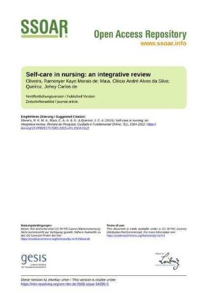 Self-care in nursing: an integrative review