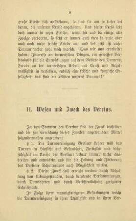 II. Wesen und Zweck des Vereins