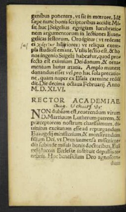 Rector Academiae.