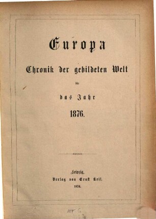 Europa : Chronik der gebildeten Welt. 1876,[1]