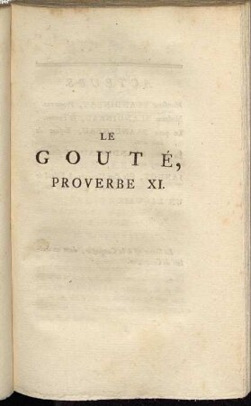 Le Gouté, Proverbe XI.