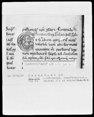 Ambrosius und andere — Initiale E(t si abitu), Folio 6verso